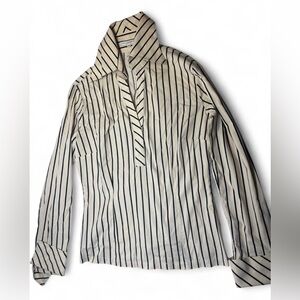 Naracamicie Black and White Striped Blouse